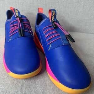 Cloverdale Women's Athletic Sneakers in Blue and Pink with Yellow Sole